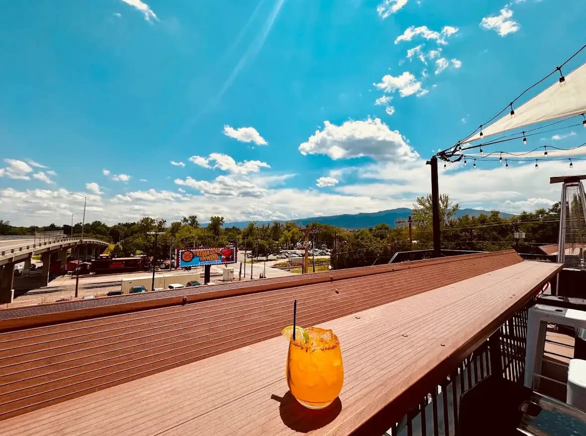 Craft cocktail on the rooftop patio