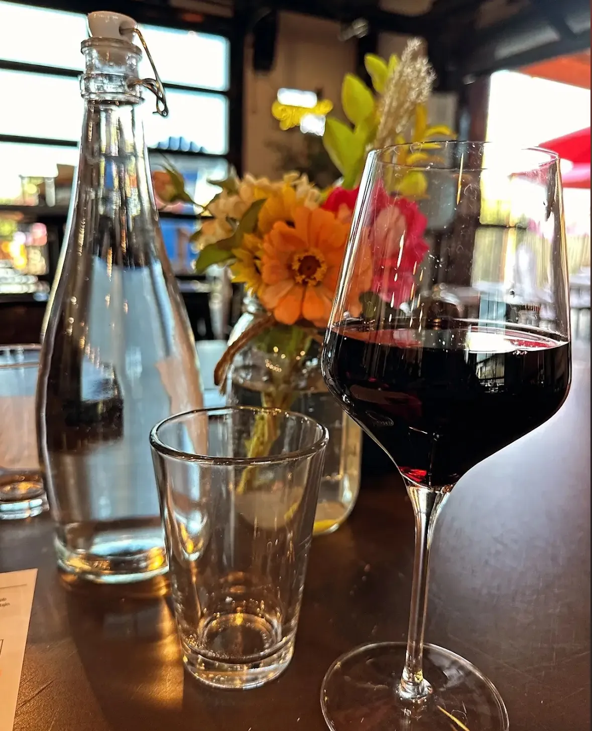 Wine on patio table