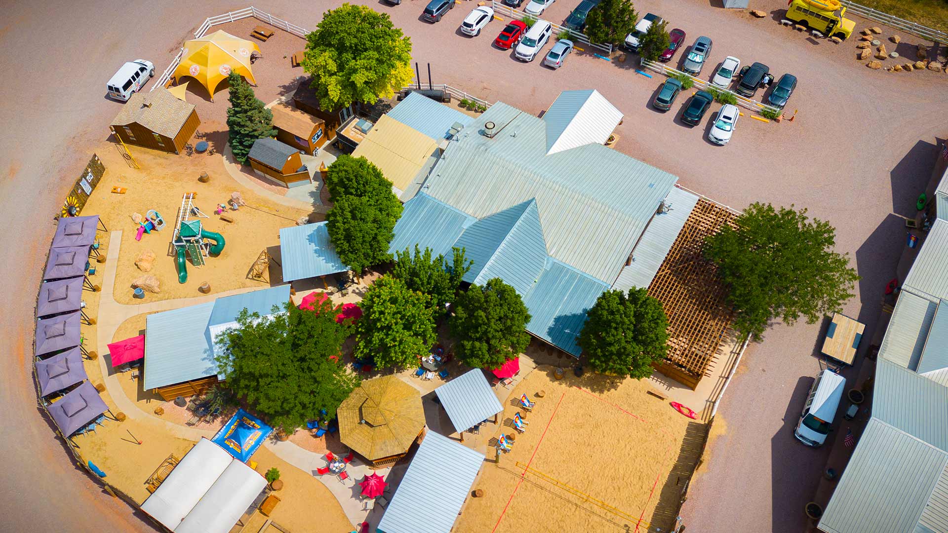 Aerial view of Whitewater Bar and Grill property